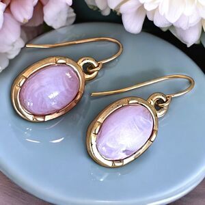 New Earrings by Catherine Stein Swirled Purple Glass Pierced Classic Chic 12L